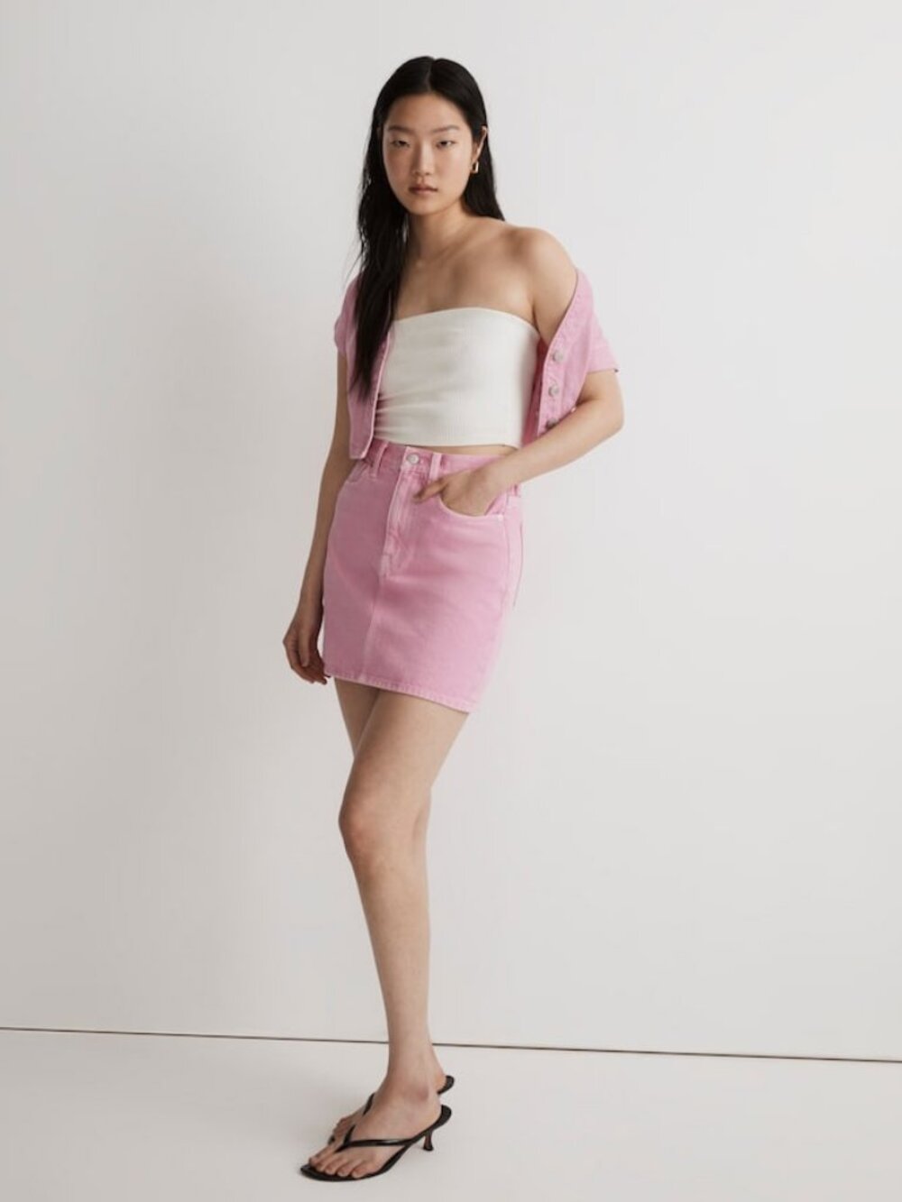 Madewell Denim Mini Skirt Retro Pink Size 26